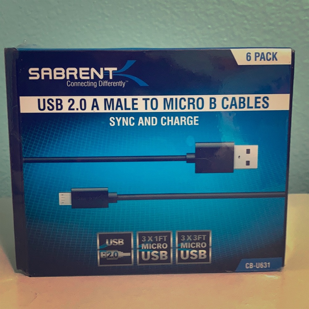 SABRENT USB 2.0 A MALE TO MICRO B CABLES